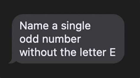 what odd number doesnt have the letter e|Eban Number .
